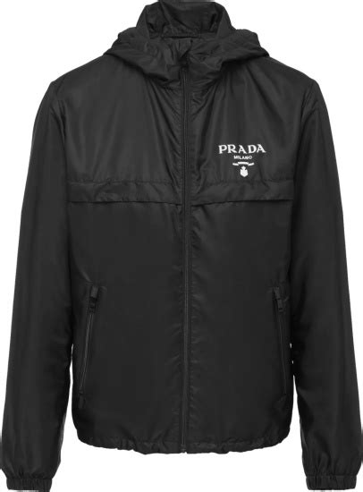 prada nylon windbreaker jacket|prada windbreakers black.